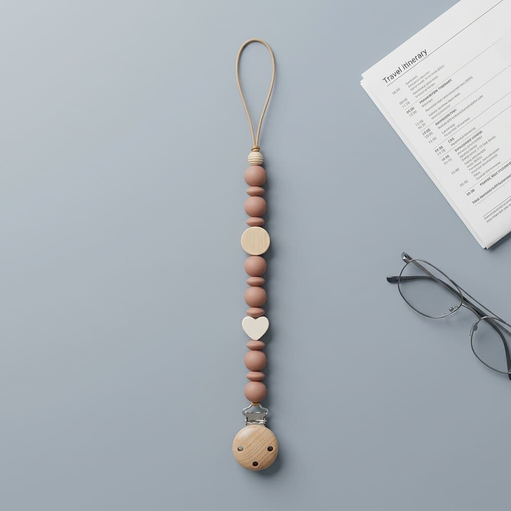 Attache tetine pour votre b&eacute;b&eacute; marron