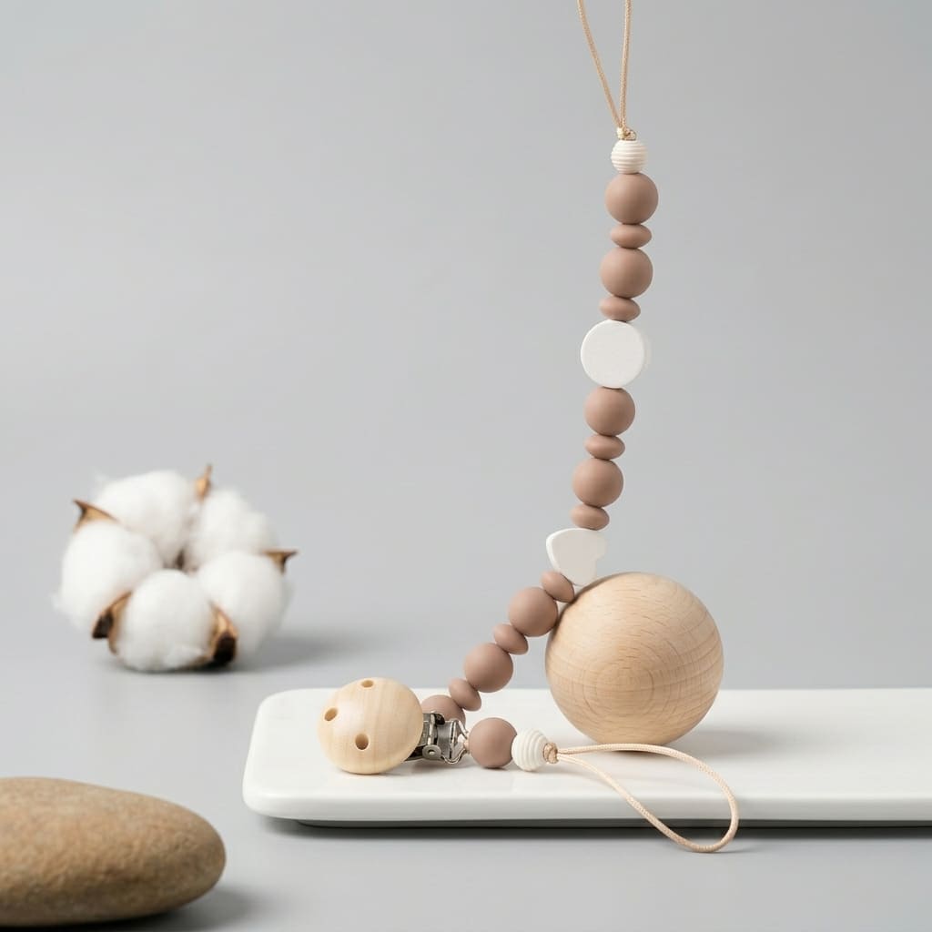 Attache tetine pour votre b&eacute;b&eacute; marron