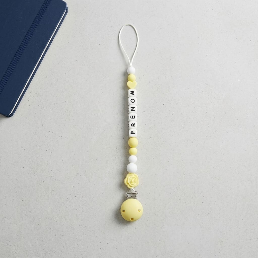 Attache tetine pour votre b&eacute;b&eacute; jaune